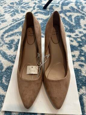 A New Day Women's Michayla Pointed Toe Pumps - Tan Suede 91/2 W